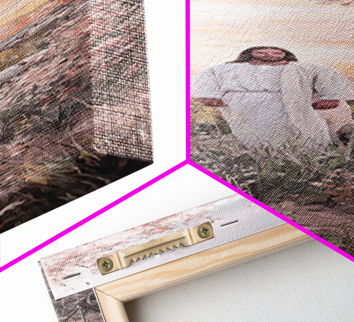 Shepherd Of Dawn – Framed Canvas Print – Christian Art Canvas – Large Jesus Painting – Narrow Art – Christian Wall Art – Christmas Art