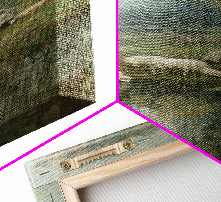 Pasture Grace Reflections – Framed Canvas Print – Christian Art – Jesus Painting – Christian Wall Art – Christian Art Canvas – Tall Narrow