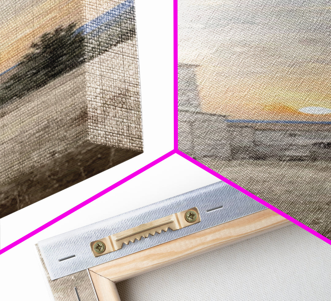 Sunset Chapel Peace – Framed Canvas Print – Tall Narrow Wall Art – Christian Wall Art – Christmas Art – Christian Art Canvas – Jesus Art