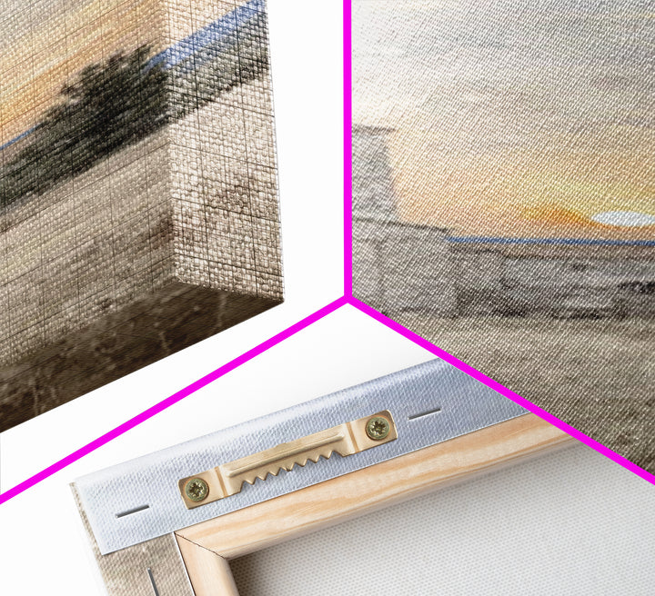 Sunset Chapel Peace – Framed Canvas Print – Tall Narrow Wall Art – Christian Wall Art – Christmas Art – Christian Art Canvas – Jesus Art