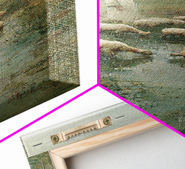 Shepherd’s Quiet Meadow – Framed Canvas Print – Christian Art Canvas – Christian Wall Art – Jesus Painting – Narrow Art – Christian Christm