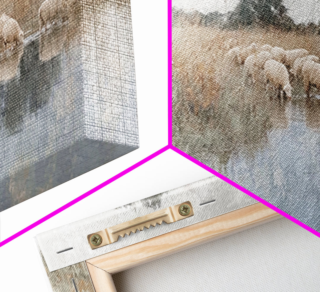 Gentle Shepherd Light – Framed Canvas Print – Christian Wall Art – Jesus Painting – Christian Art Canvas – Pastoral Scenery – Christian Chr