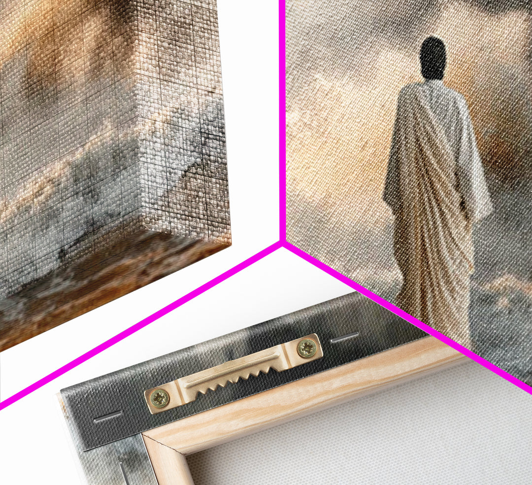Moonlit Deliverance – Framed Canvas Print – Christian Wall Art – Jesus Painting – Christian Art Canvas – Moody Christian Art – Christian Gi