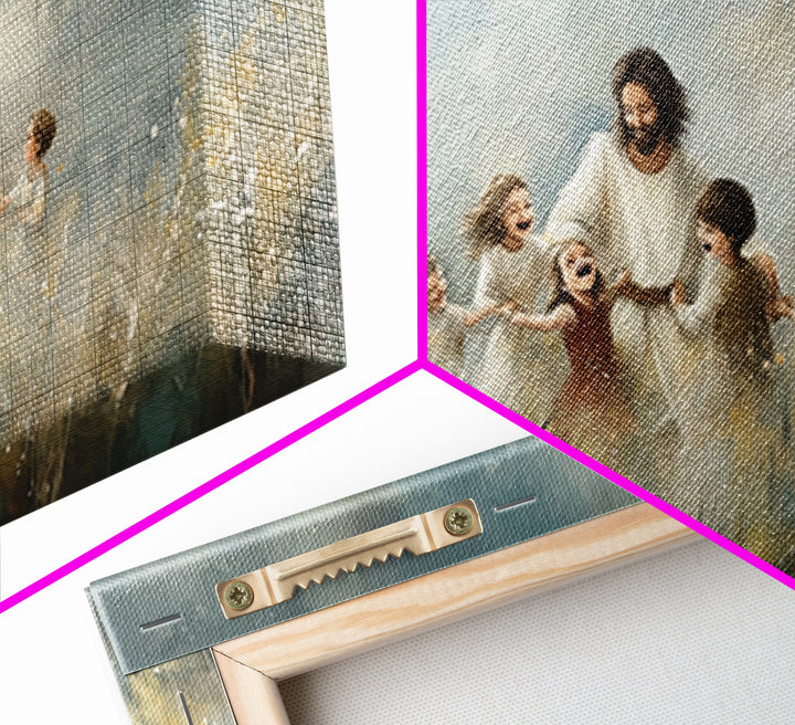 Gentle Shepherd Light | Framed Canvas Print | Christian Art Canvas | Jesus Painting | Christian Wall Art | Christian Christmas Art | Christ