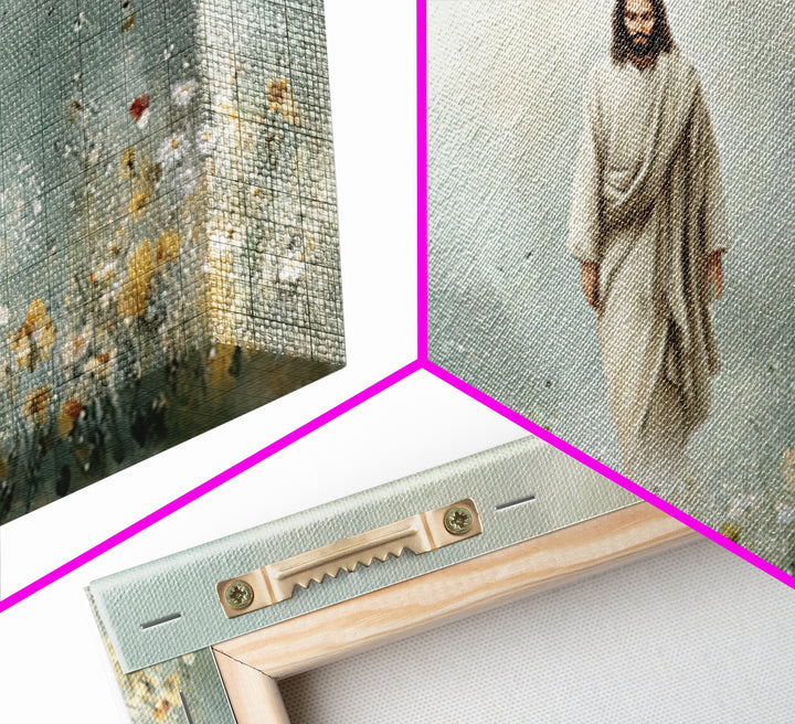 Heavenly Garden Walk – Framed Canvas Print – Christian Art Print – Jesus Painting – Christian Wall Art – Christian Christmas Art – Christia