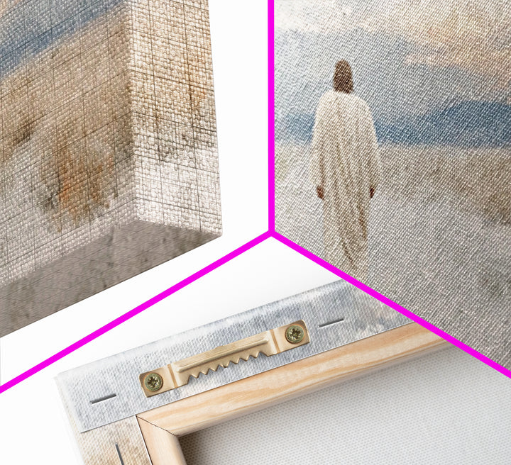 Desert Dawn Path – Framed Canvas Print – Christian Wall Art – Jesus Painting – Christian Art Canvas – Christian Decor – Modern Christian Ar