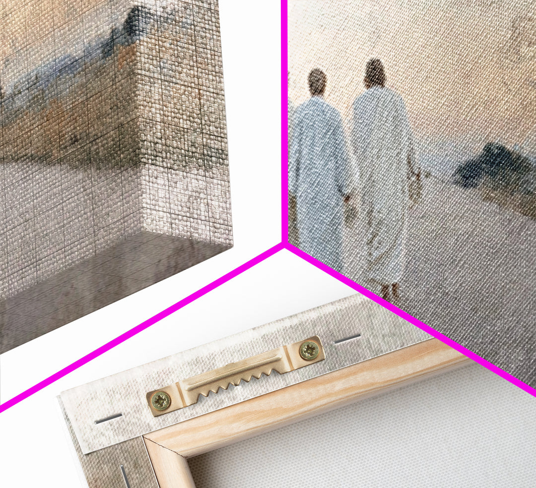 Road Of Companions | Framed Canvas Print | Christian Art Canvas | Christian Wall Art | Christian Paintings | Jesus Painting | Christian Dec