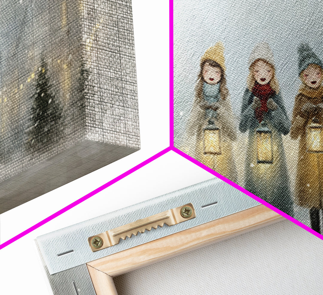 Caroling Light | Framed Canvas Print | Christmas Art Prints | Christian Christmas Art | Christian Wall Art | Christian Gift Ideas | Xmas Ar