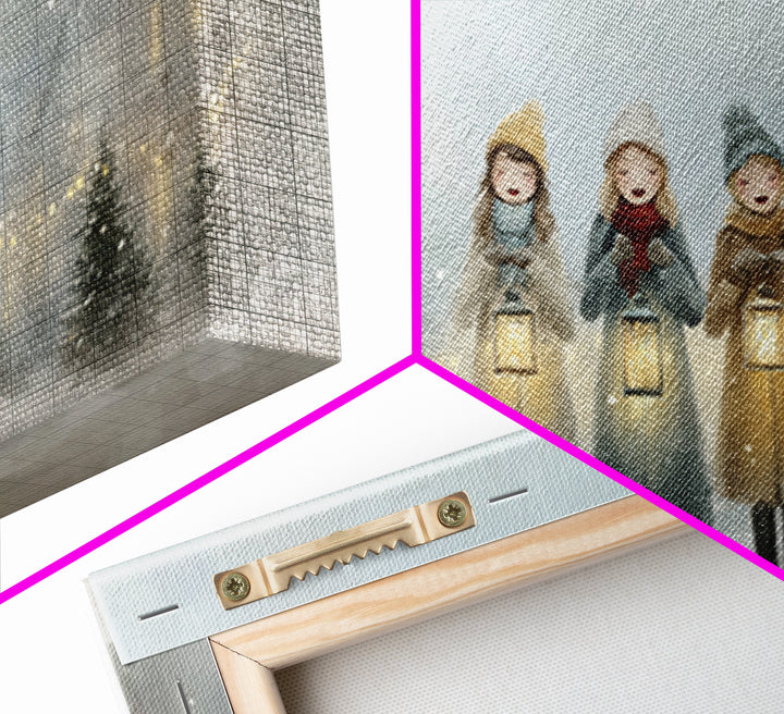 Caroling Light | Framed Canvas Print | Christmas Art Prints | Christian Christmas Art | Christian Wall Art | Christian Gift Ideas | Xmas Ar