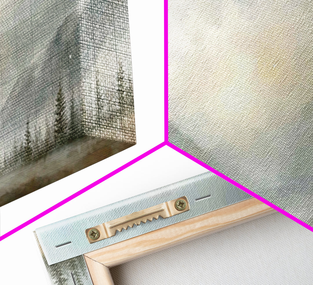 Mountain Chapel Light – Framed Canvas Print – Christian Art Canvas – Christian Wall Art – Moody Christian Art – Christian Painting – Modern