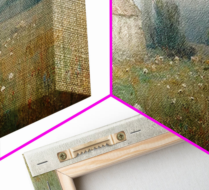 Quiet Chapel Meadow – Framed Canvas Print – Christian Art Canvas – Vintage Christian Art – Christian Painting – Christian Wall Art – Christ