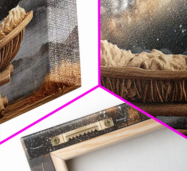 Heavenly Cradle – Framed Canvas Print – Christmas Art – Christian Christmas Art – Christian Decor – Christian Wall Art