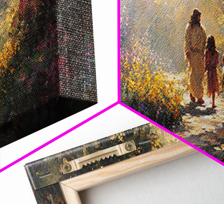 Radiant Garden Way – Framed Canvas Print – Christian Art Canvas – Christmas Art – Christian Wall Art – Jesus Painting – Christian Christmas