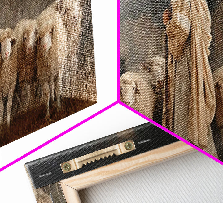 Flock Of Hope – Framed Canvas Print – Jesus Painting – Christian Art Canvas – Christian Wall Art – Large Jesus Painting – Christian Art Gif