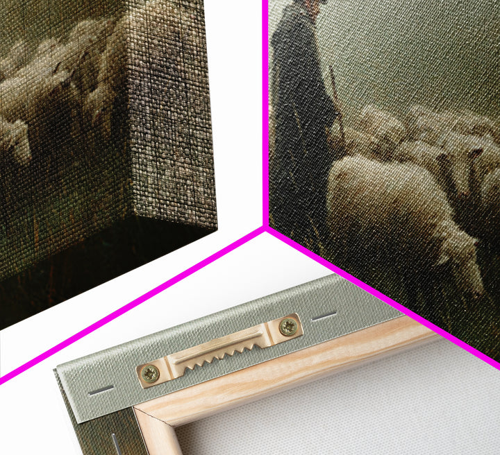 Silent Shepherd – Framed Canvas Print – Christian Art Canvas – Christian Wall Art – Christian Painting – Moody Christian Art – Christian Gi
