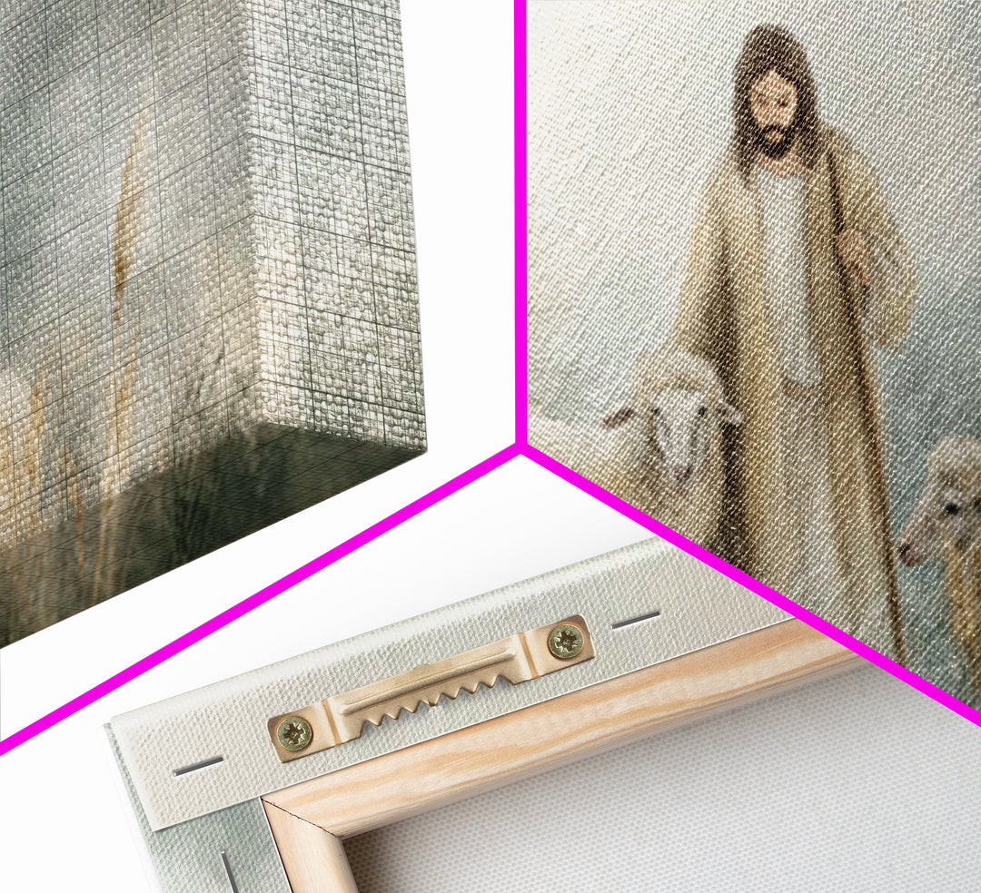Gentle Shepherd Grace | Framed Canvas Print | Christian Art Canvas | Jesus Painting | Christian Wall Art | Subtle Christian Art | Christian