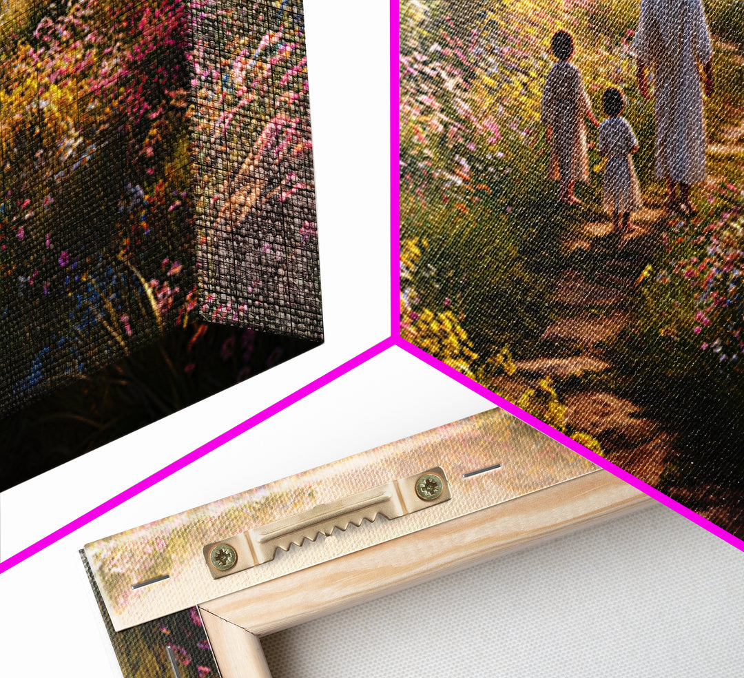 Blooming Path Grace – Framed Canvas Print – Christian Art Canvas – Christian Wall Art – Jesus Painting – Large Christian Art – Modern Chris