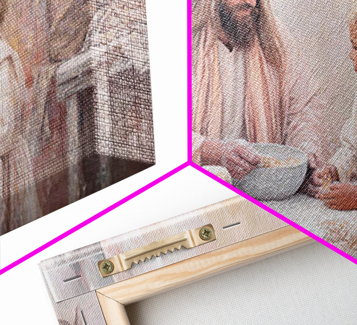 Bread Of Heaven | Framed Canvas Print | Jesus Painting | Christian Art Canvas | Christian Wall Art | Christian Decor | Christian Gift