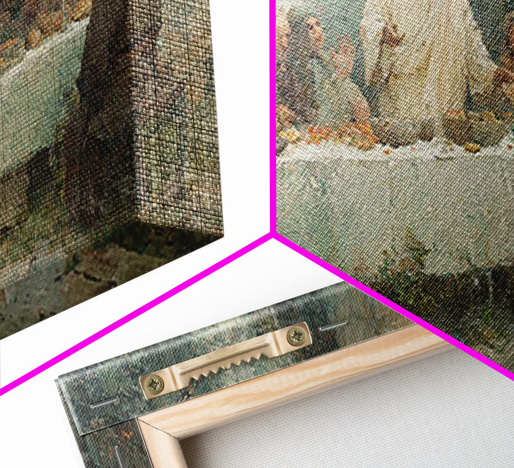 Sacred Gathering, Framed Canvas Print, Christian Wall Art, Subtle Christian Paintings, Jesus Painting Canvas, Christian Decoration