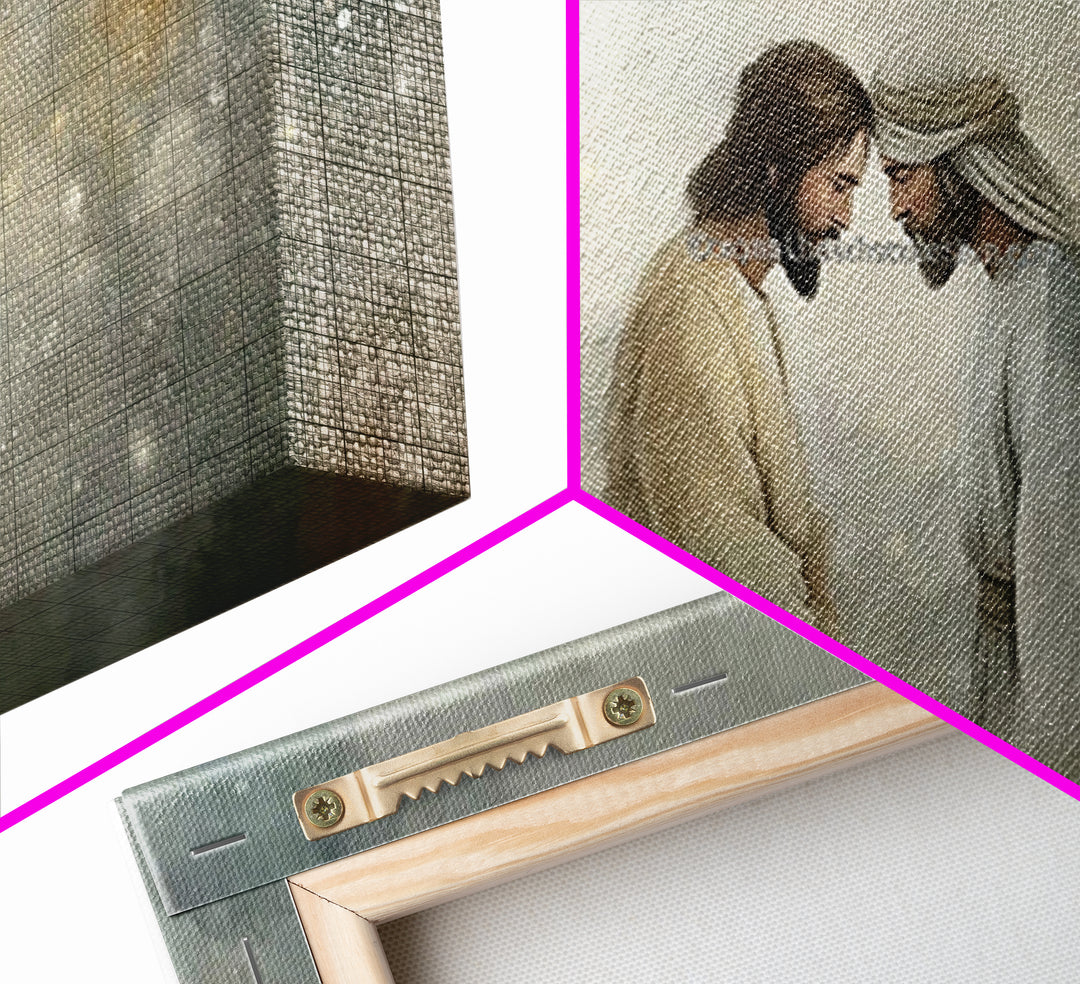 Holy Encounter – Framed Canvas Print – Jesus Painting – Christian Wall Art – Christian Art Canvas – Christmas Art