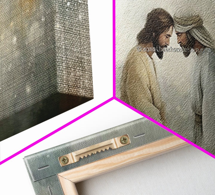 Holy Encounter – Framed Canvas Print – Jesus Painting – Christian Wall Art – Christian Art Canvas – Christmas Art