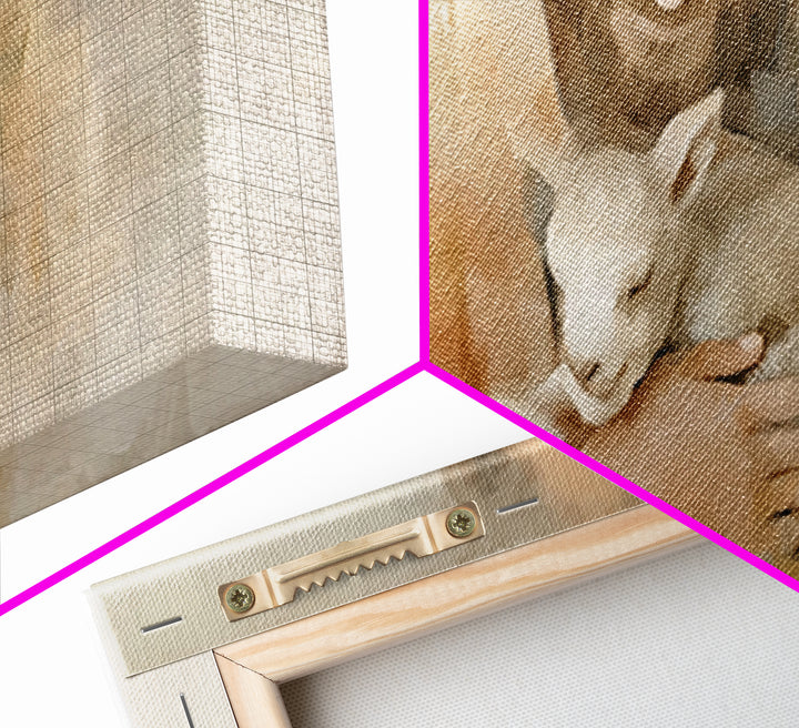 Lamb of Peace – Framed Canvas Print – Christian Art Canvas – Jesus Painting – Christian Wall Art – Christian Christmas Art