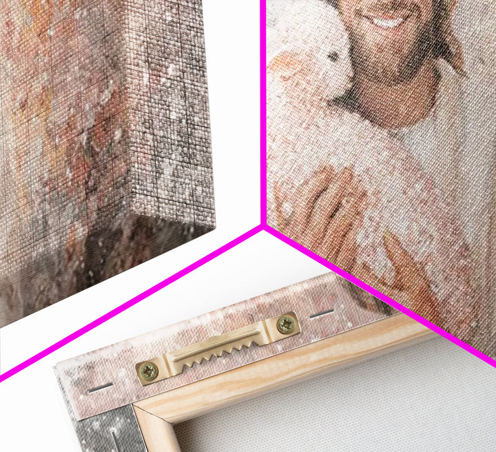 Beloved Shepherd Light, Framed Canvas Print, Christian Wall Art, Jesus Painting, Christian Art Canvas, Christian Christmas