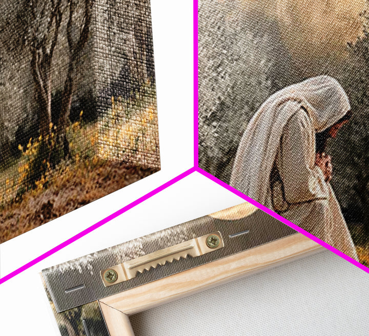 Garden Prayer – Framed Canvas Print – Christian Wall Art – Christian Art Canvas – Jesus Painting – Subtle Christian Art – Christian Gift