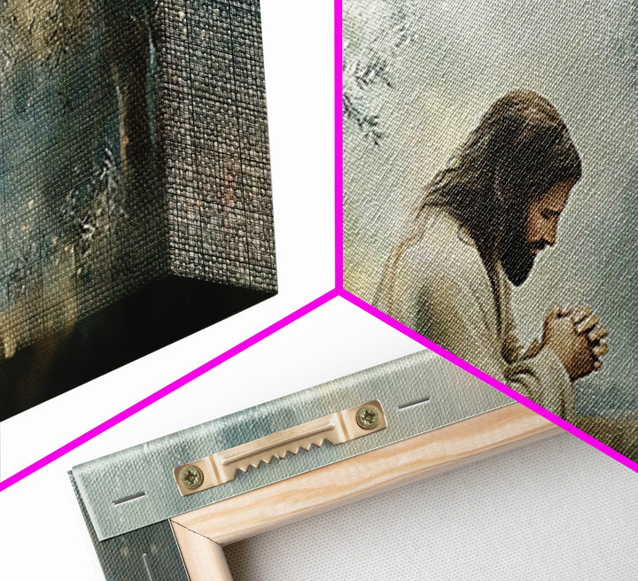 Olive Grove Prayer, Framed Canvas Print, Christian Art Canvas, Christian Wall Art, Jesus Painting, Subtle Christian Art, Christian Christma