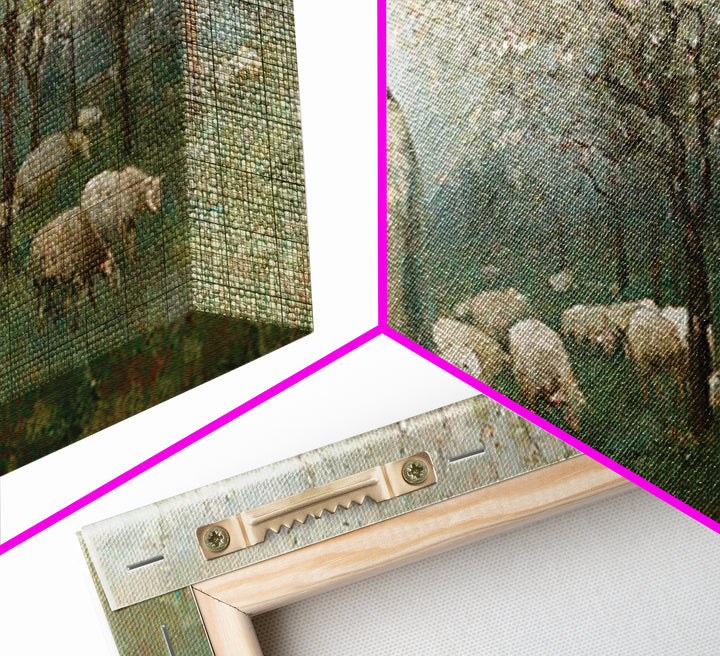 Morning Pasture Blessing – Framed Canvas Print – Christian Wall Art – Jesus Canvas Art – Christian Decoration – Christmas Art – Christian A