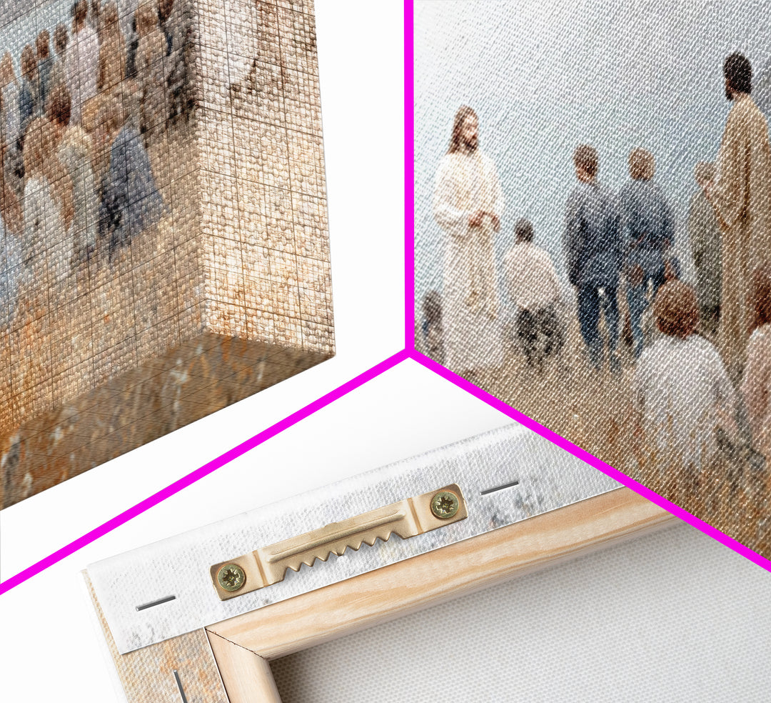 Shore Of Promise – Framed Canvas Print – Jesus Painting – Christian Wall Art – Christian Art Canvas – Minimalist Christian Art – Christian