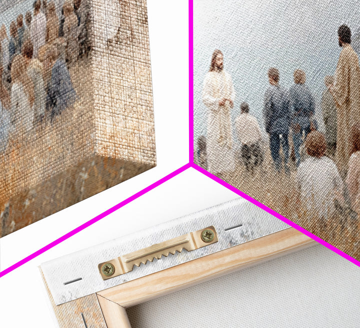 Shore Of Promise – Framed Canvas Print – Jesus Painting – Christian Wall Art – Christian Art Canvas – Minimalist Christian Art – Christian