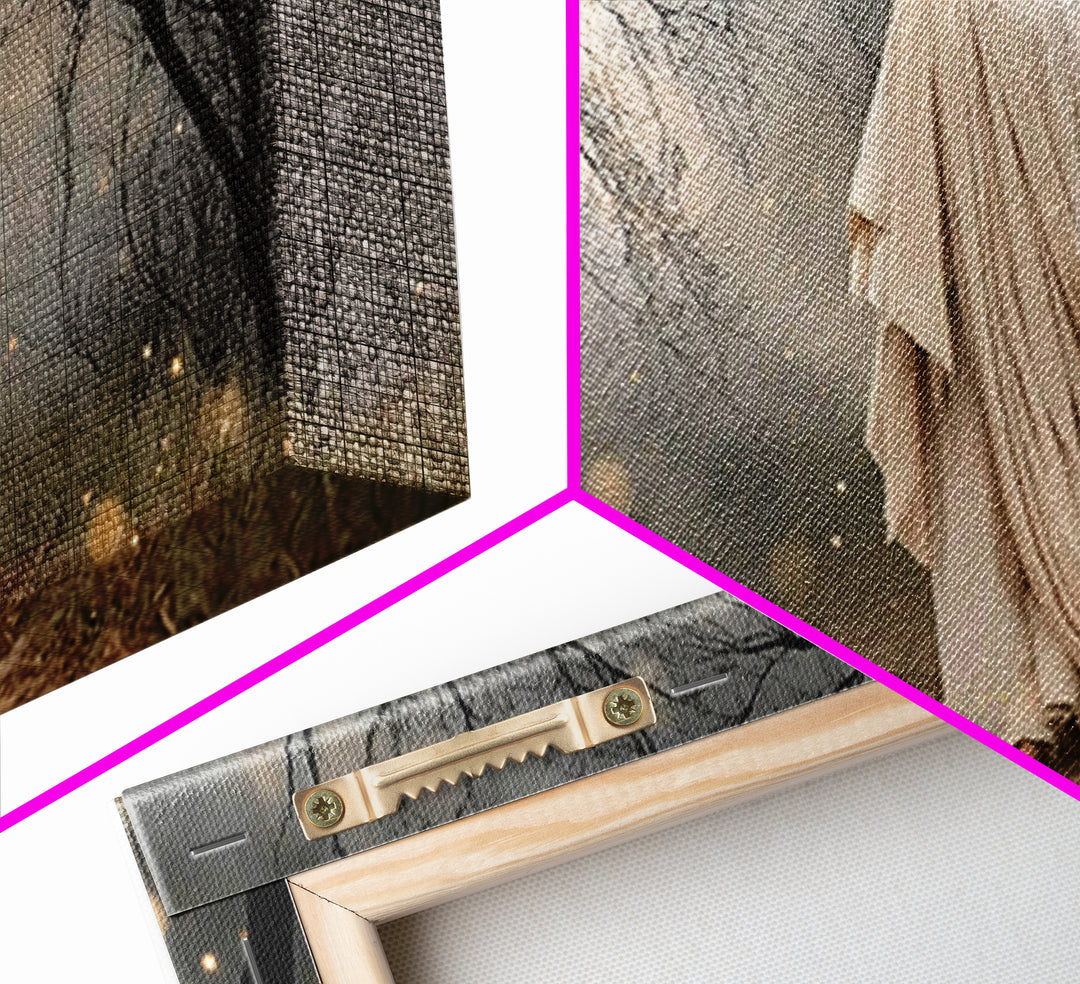 The Misty Path - Framed Canvas Print - Christian Wall Art - Christian Art Canvas - Jesus Painting - Christian Christmas Art