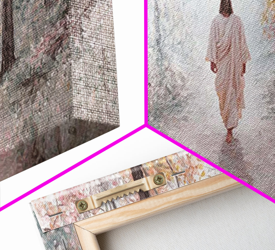 Soft Heavenly Road | Framed Canvas Print | Christian Art Canvas | Jesus Painting | Christian Wall Art | Christian Decor