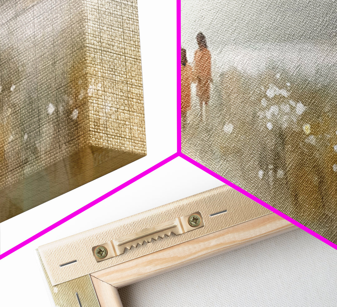 Golden Coast Promise – Framed Canvas Print – Christian Art – Jesus Painting – Christian Art Canvas – Christian Wall Art – Christian Decor