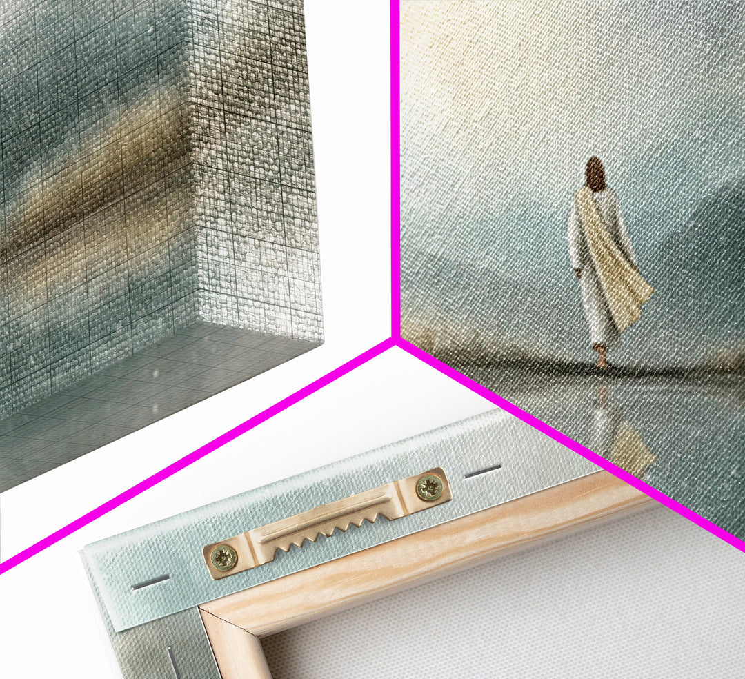 Snowlit Faith Path | Framed Canvas Print | Christian Wall Art | Christian Art Canvas | Jesus Painting | Christian Christmas Art | Christian