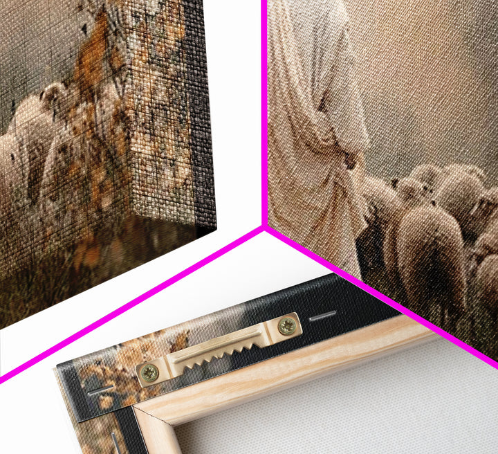 Autumn Shepherd Peace | Framed Canvas Print | Jesus Painting | Christian Art Canvas | Christian Wall Art | Christmas Art | Christian Gift I