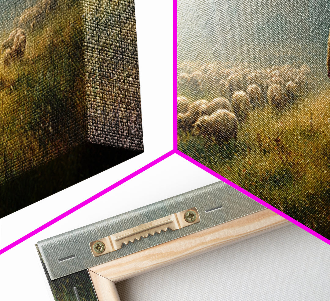 Morning Pasture Hope | Framed Canvas Print | Christian Wall Art | Christian Painting | Christian Art Canvas | Jesus Painting | Christian Ch