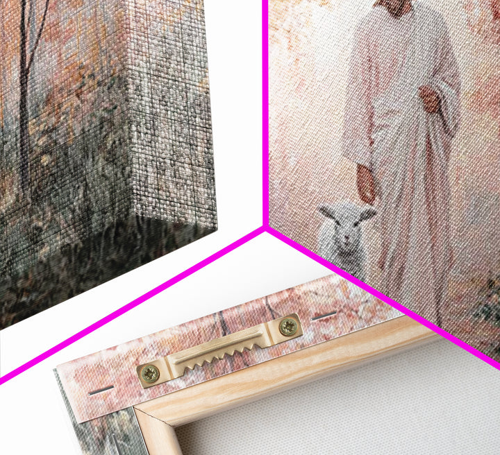 Gentle Shepherd - Framed Canvas Print - Christian Art Canvas - Jesus Wall Art - Christmas Art - Christian Painting - Holiday Art - Faith Ar