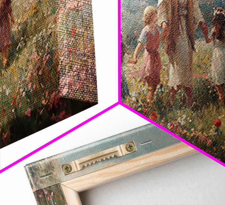 Garden Of Promise – Framed Canvas Print – Christian Art Canvas – Jesus Painting – Christian Wall Art – Christmas Art Prints – Christian Gif