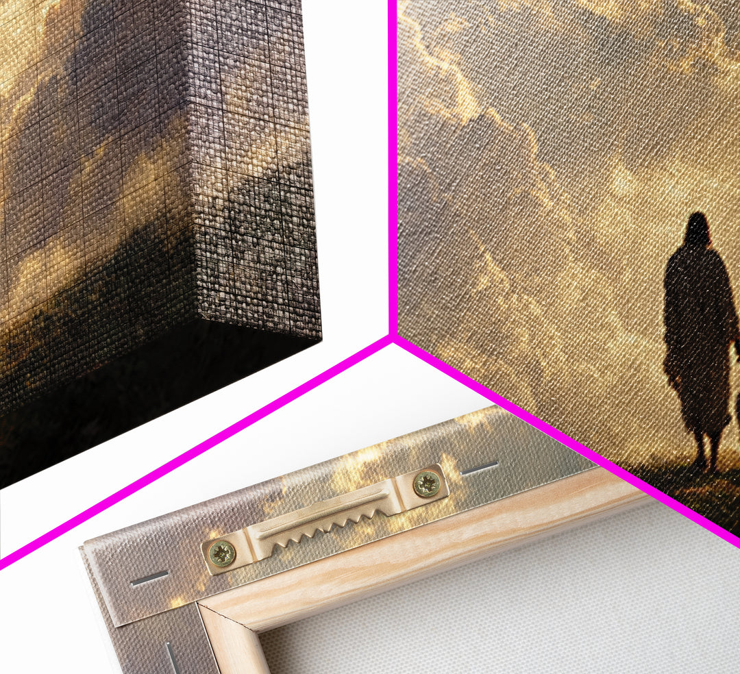 Heavenly Pathway – Framed Canvas Print – Jesus Christmas Art – Christian Art Canvas – Christian Wall Art – Large Christian Painting – Chris