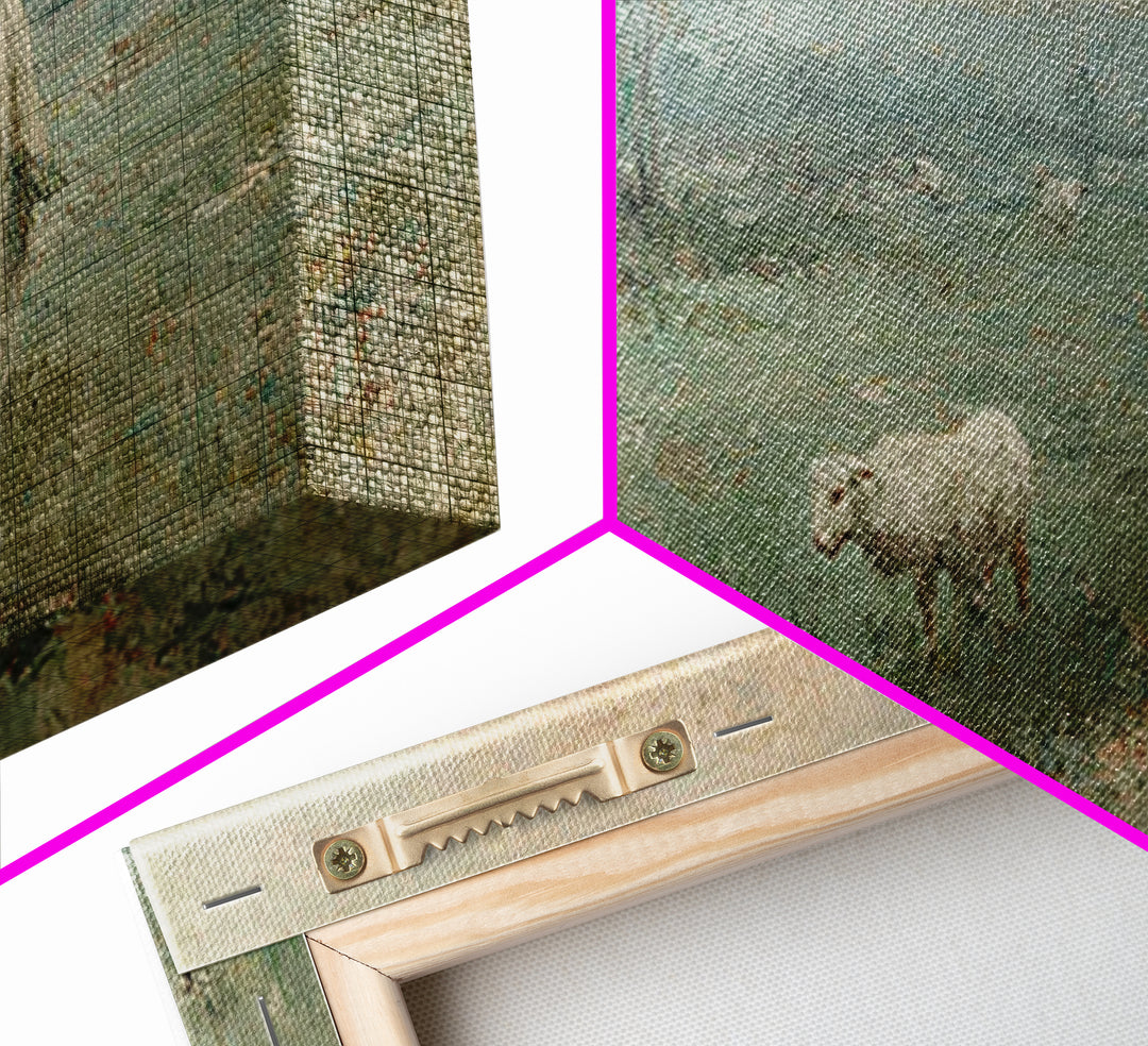 Pasture Of Peace – Framed Canvas Print – Christian Art – Vintage Jesus Painting – Christian Wall Art – Christian Art Canvas – Christian Chr