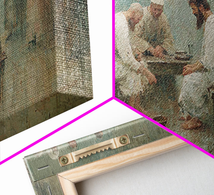 Gathered In Faith – Framed Canvas Print – Christian Art Canvas – Christian Wall Art – Jesus Painting – Subtle Christian Paintings – Christi