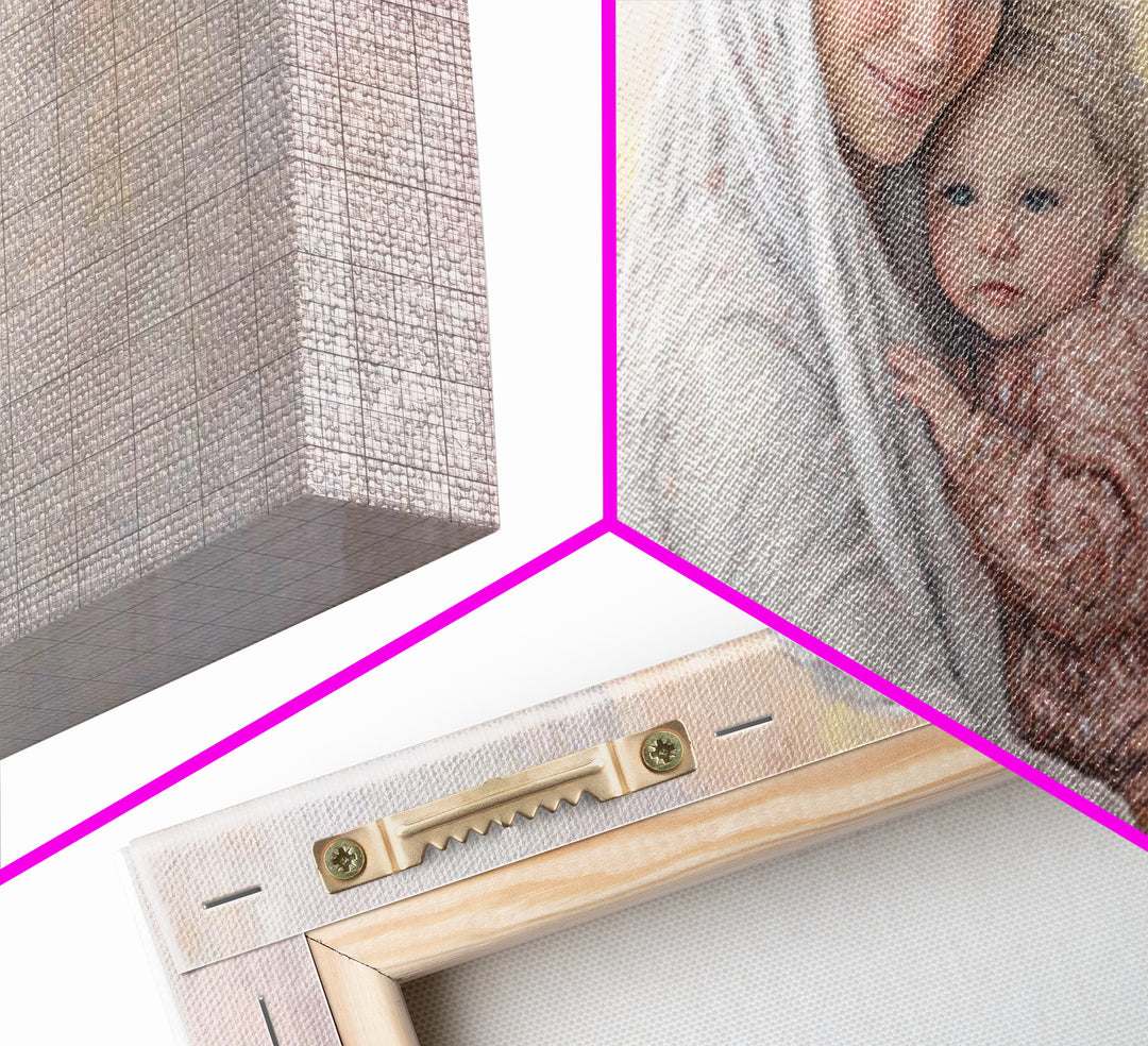 Radiant Motherhood | Framed Canvas Print | Christian Art Canvas | Christian Christmas Art | Mary And Jesus Painting | Christian Wall Art |