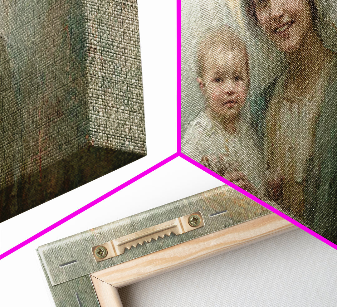 Joyful Promise, Framed Canvas Print, Christian Art Canvas, Christian Wall Art, Mary And Jesus Painting, Christmas Art, Christian Decor