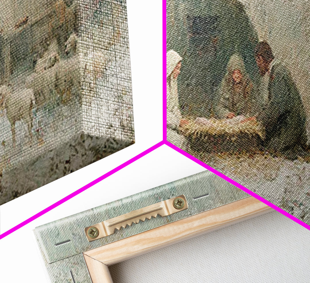 Bethlehem Peace – Framed Canvas Print – Christian Wall Art – Vintage Christian Art – Christian Art Canvas – Birth Of Jesus Painting