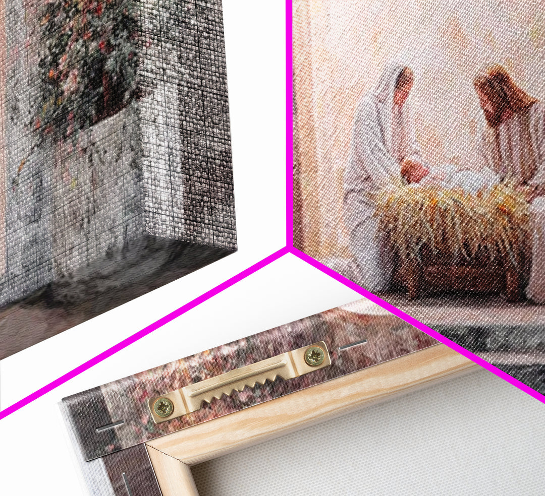 Radiant Nativity – Framed Canvas Print – Christian Christmas Art – Christian Art Canvas – Jesus Painting – Christian Decor For Home