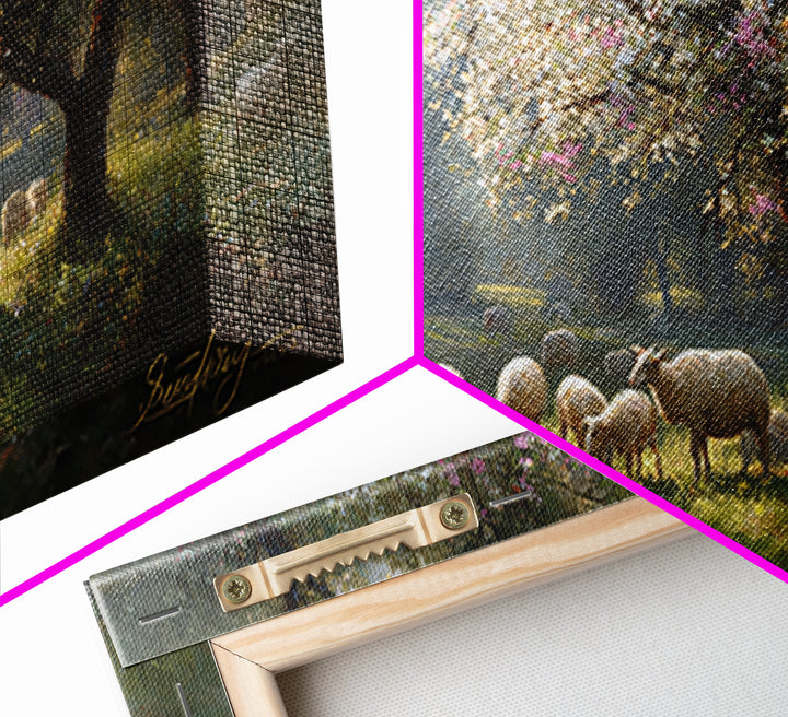 Garden Of Light | Framed Canvas Print | Christian Painting | Jesus Wall Art | Christian Gift Ideas | Vintage Christian Art
