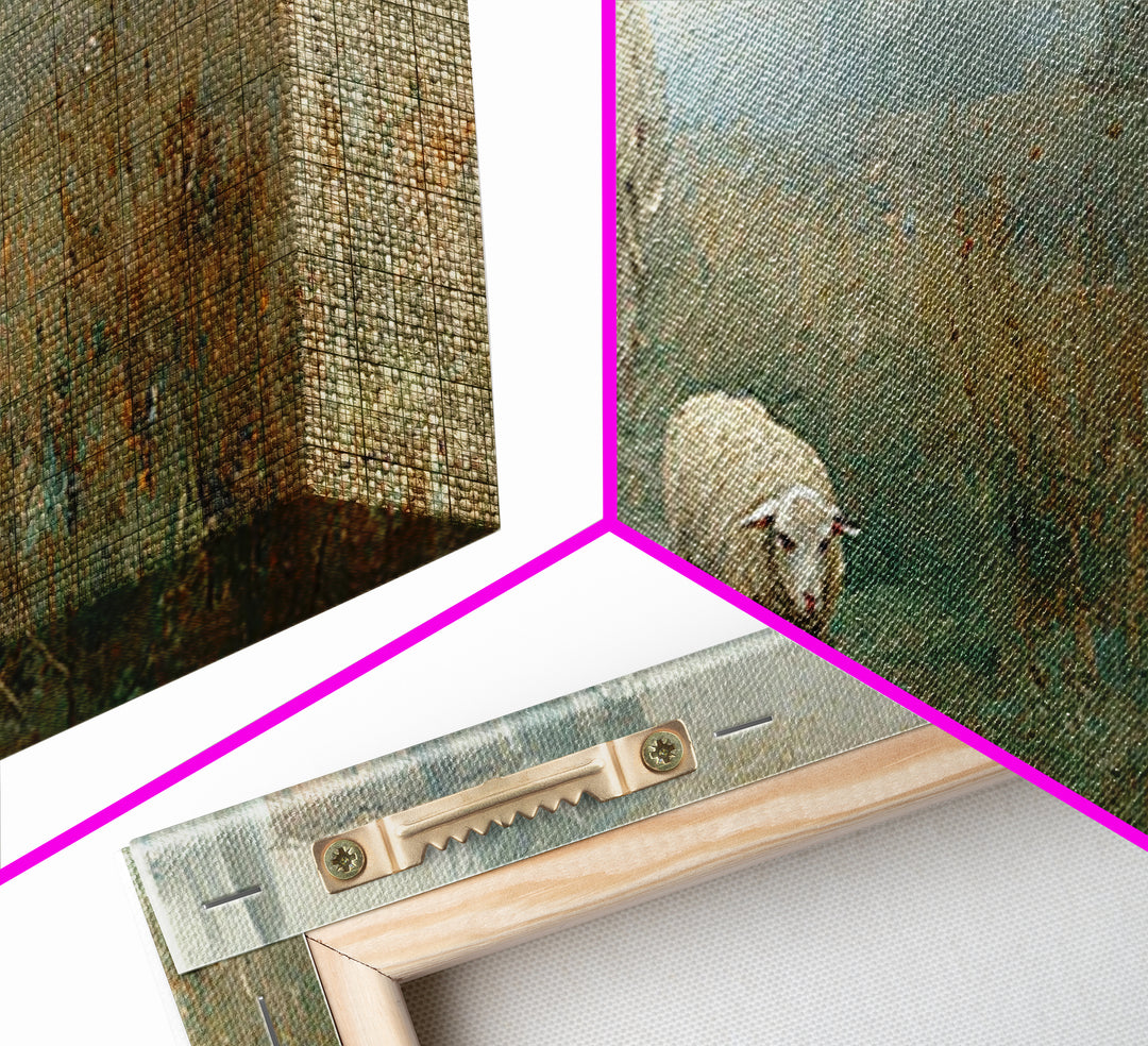Shepherds Pathway – Framed Canvas Print – Christian Wall Art – Jesus Painting – Christian Art Canvas – Pastoral Scenery – Christian Decor