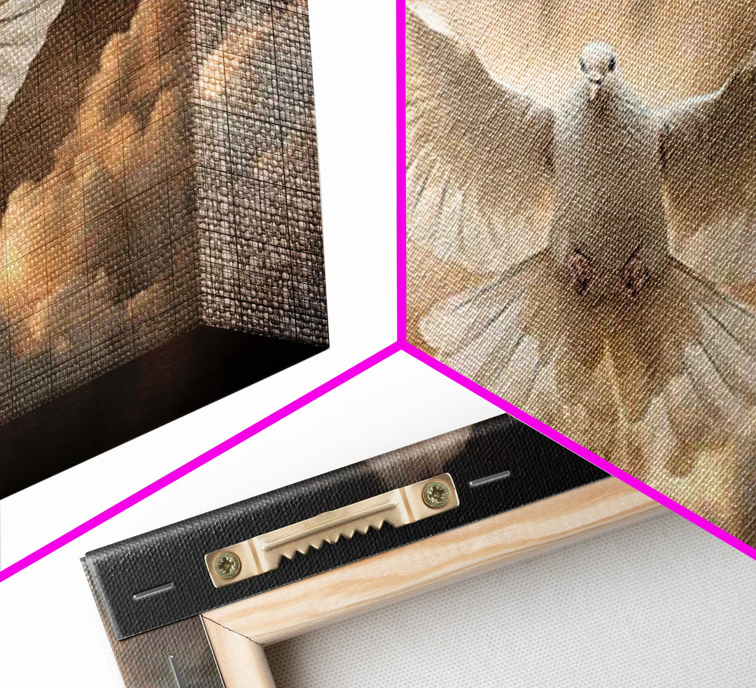 Dove Of Glory – Framed Canvas Print – Christian Painting – Large Christian Painting – Moody Christian Art – Christian Decor